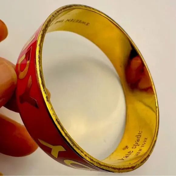 kate spade ARM CANDY Bracelet Pink Gold Bangle Preppy Retro Summer - Picture 11 of 14